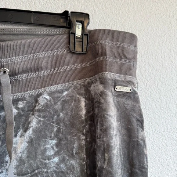 Calvin Klein Women’s Gray Velvet Drawstring Waist Lounge Casual Sweatpants - Picture 5 of 9